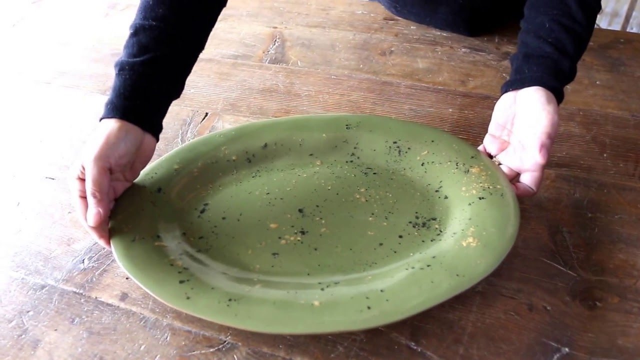 Fresco Collection serve ware moss green serving platter