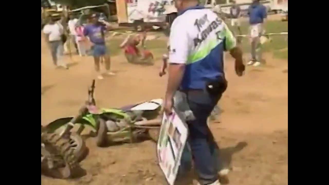 RED BUD 250 motocross DRAMA! LaRocco, Kiedrowski  last lap fight. 1994.