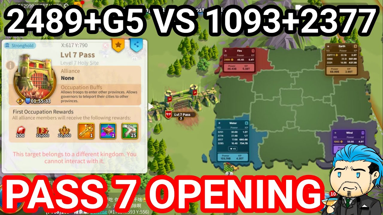 [萬國覺醒] 2489+G5 VS 1093+2377 關卡7開放 Pass 7 Opening Day 3