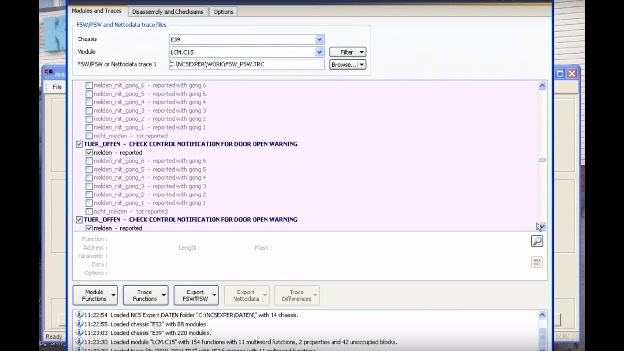 BMW e39 отключить с помощью NCS проверку ламп в ПТФ. Ксенон в противотуманки!!