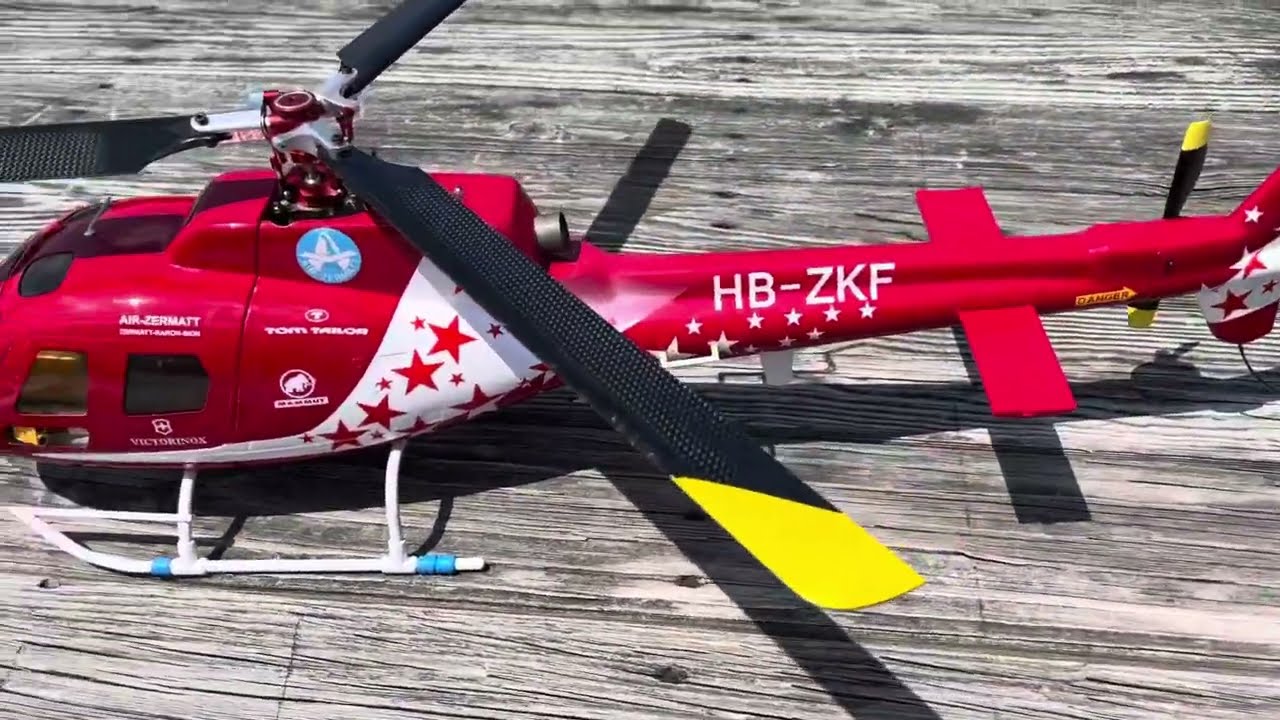 Модель Flish RC - AS 350 с контроллером Flywing H1 и механикой Trex 450