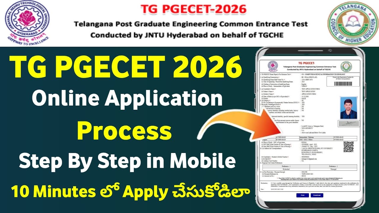 TG PGECET 2026 Application Process Step by Step in Telugu | TG PGECET Application Process 2026 