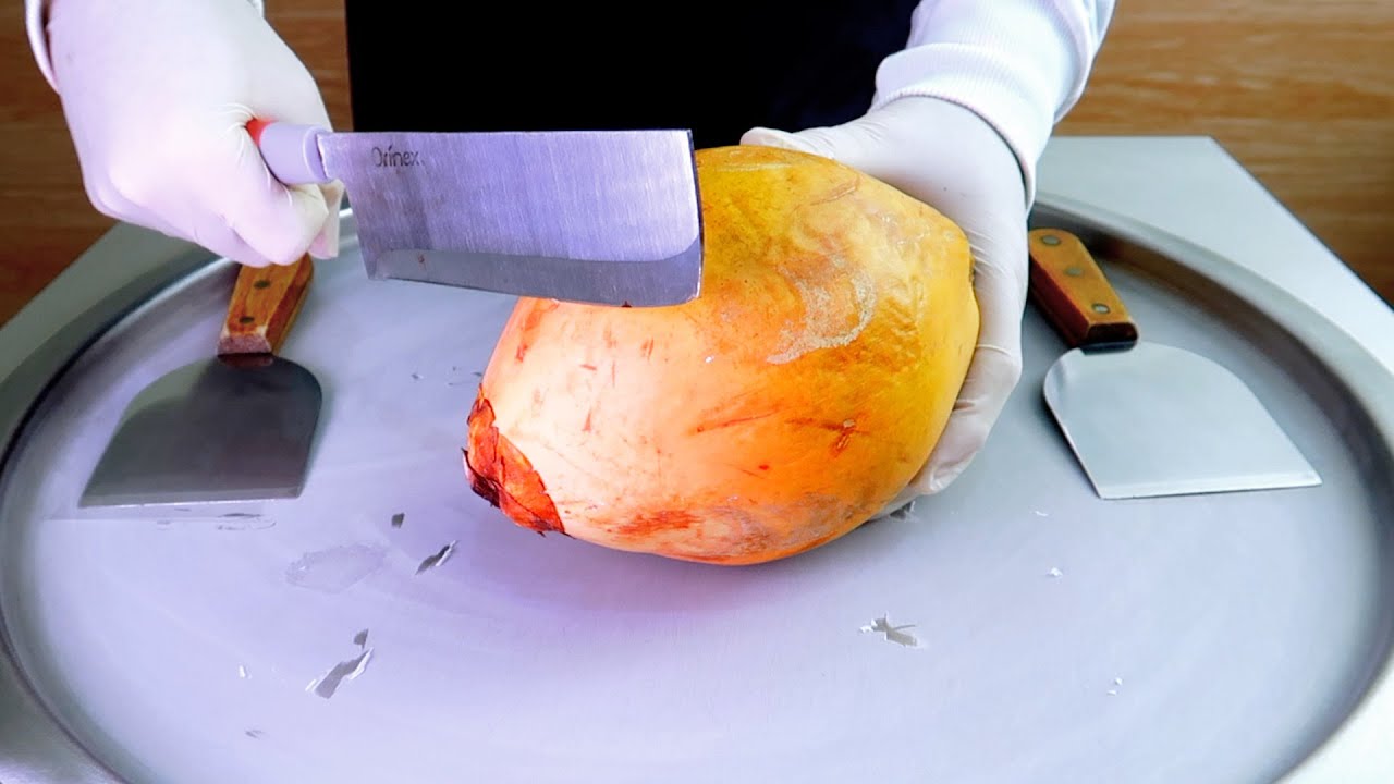 Coconut ice cream rolls street food Satisfying Visual ASMR - ايس كريم رول جوز الهند