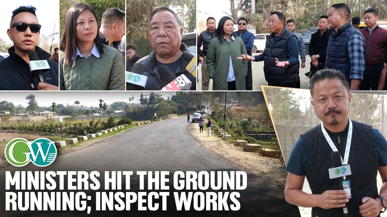 MINISTER G. KAITO AYE INSPECTS ONGOING ROAD CONSTRUCTION AT THILIXU VILL, CHUMOU