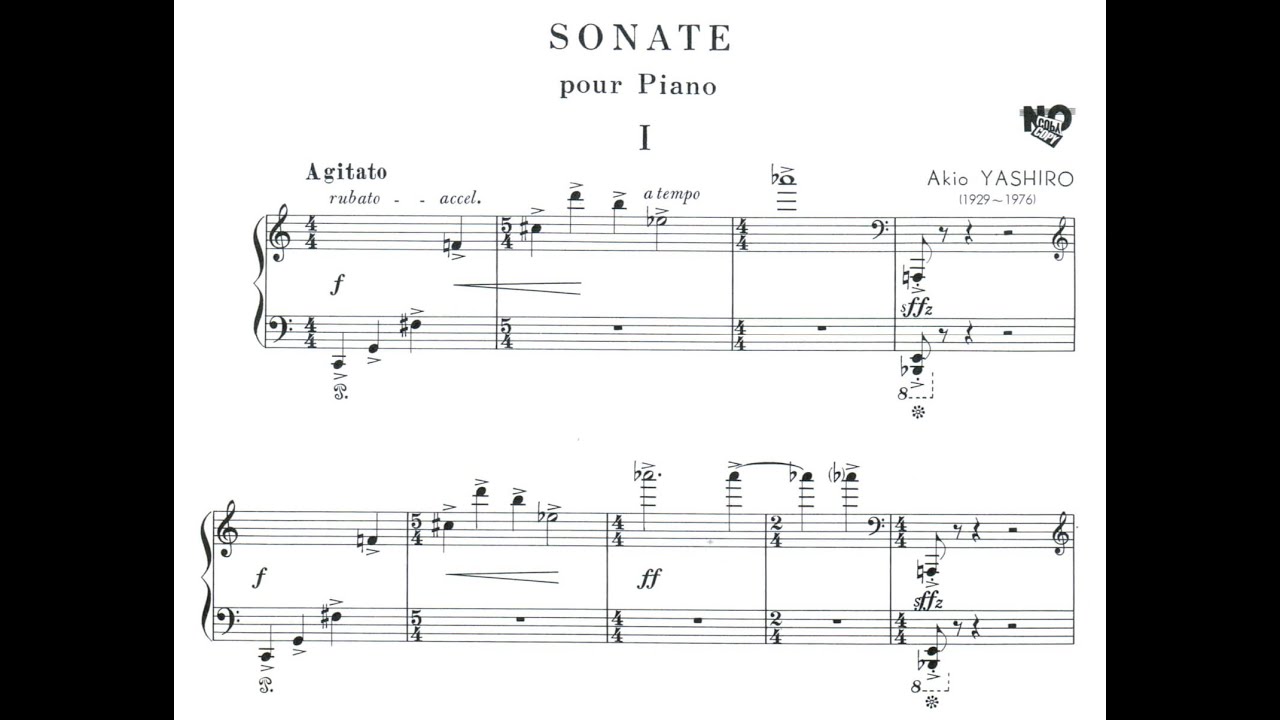 Akio Yashiro: Sonate pour piano (Piano Sonata)　矢代秋雄：ピアノソナタ