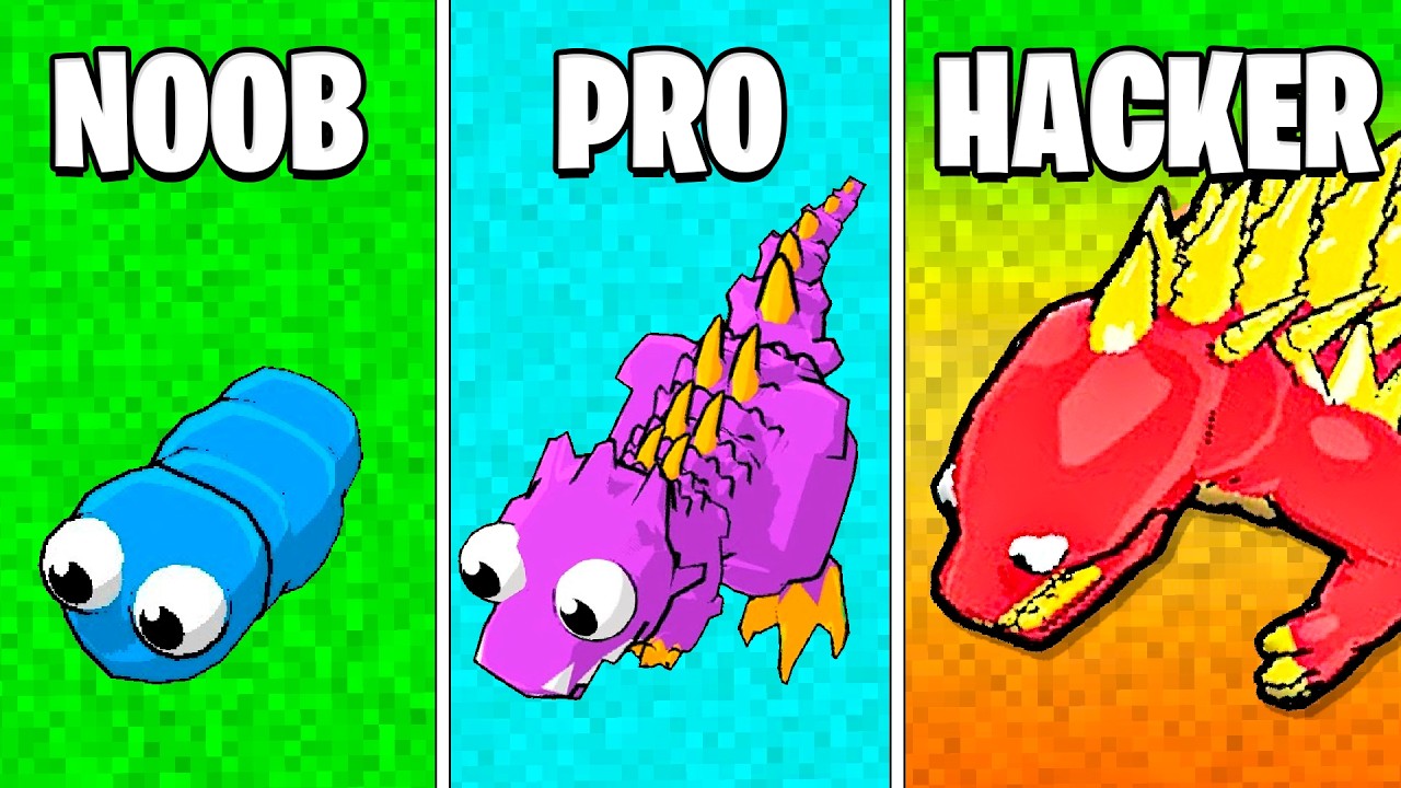 LARVA GODZILLA NOOB vs PRO vs HACKER NO EAT TO EVOLVE!
