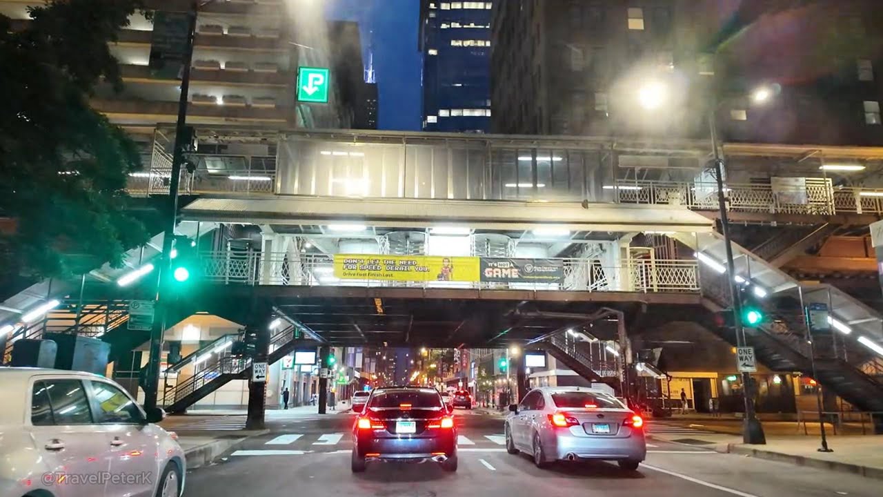 Driving from the North Center to the Loop in Chicago Illinois