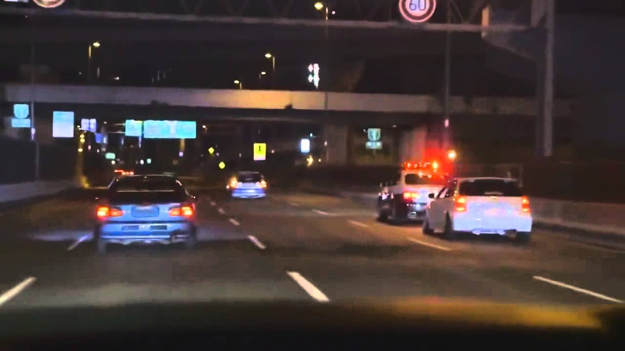 Osaka gang & patrol car. 環状族 大阪府警 パトカー 妨害＆煽り