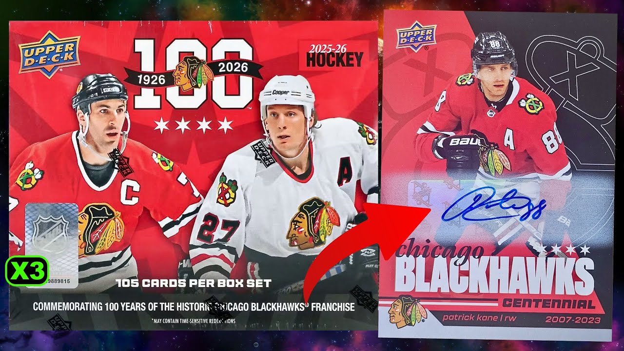 2025-26 Upper Deck Chicago Blackhawks Centennial Hockey Box Set Break x3