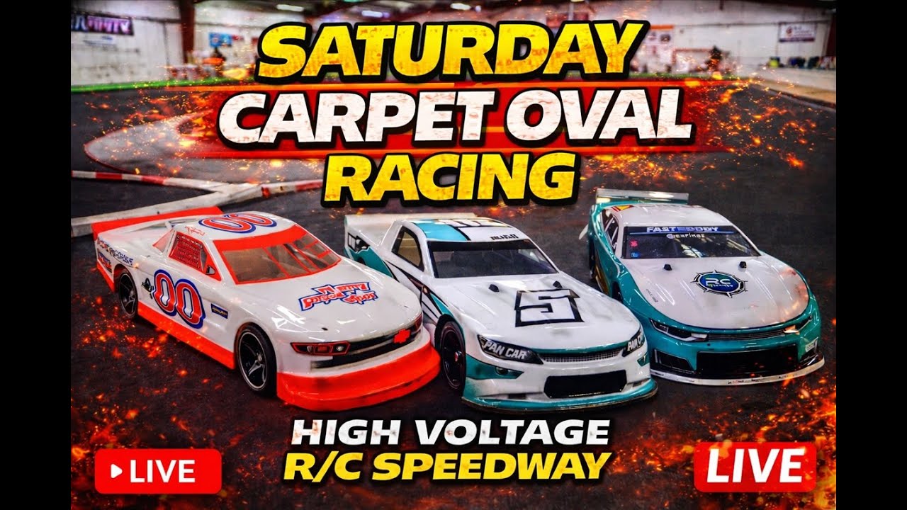 🔥 Carpet Oval Saturday LIVE | High Voltage R/C Speedway 2-28-26