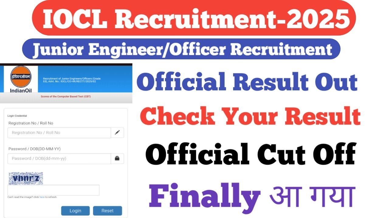 IOCL Junior Engineer/Officer Result Out||Official Cut Off||Check Your Result||