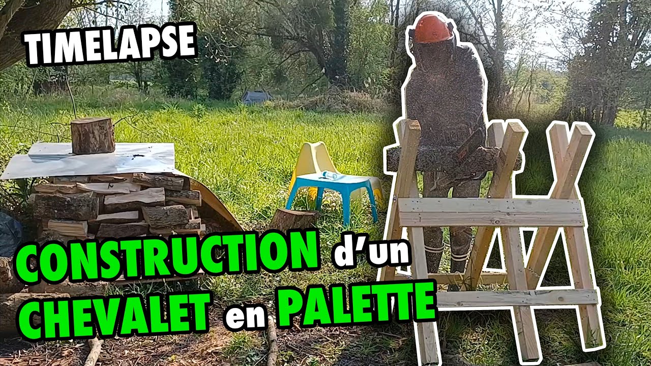 Construction d'un chevalet pour couper le bois en récupération de palette - LA PRAIRIE DU CANAL