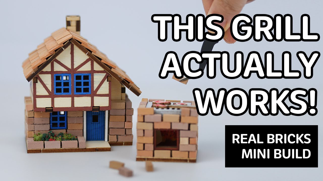 Mini Brick House+Brick BBQ Grill Build(ASMR) Cozy No-Talking Miniature Diorama  미니 벽돌집+벽돌 바베큐 그릴 만들기