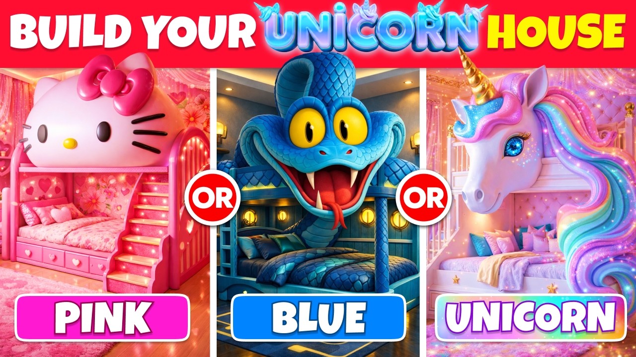PINK, BLUE OR UNICORN...? Build Your Unicorn House🦄💖🏠 Gloria Games