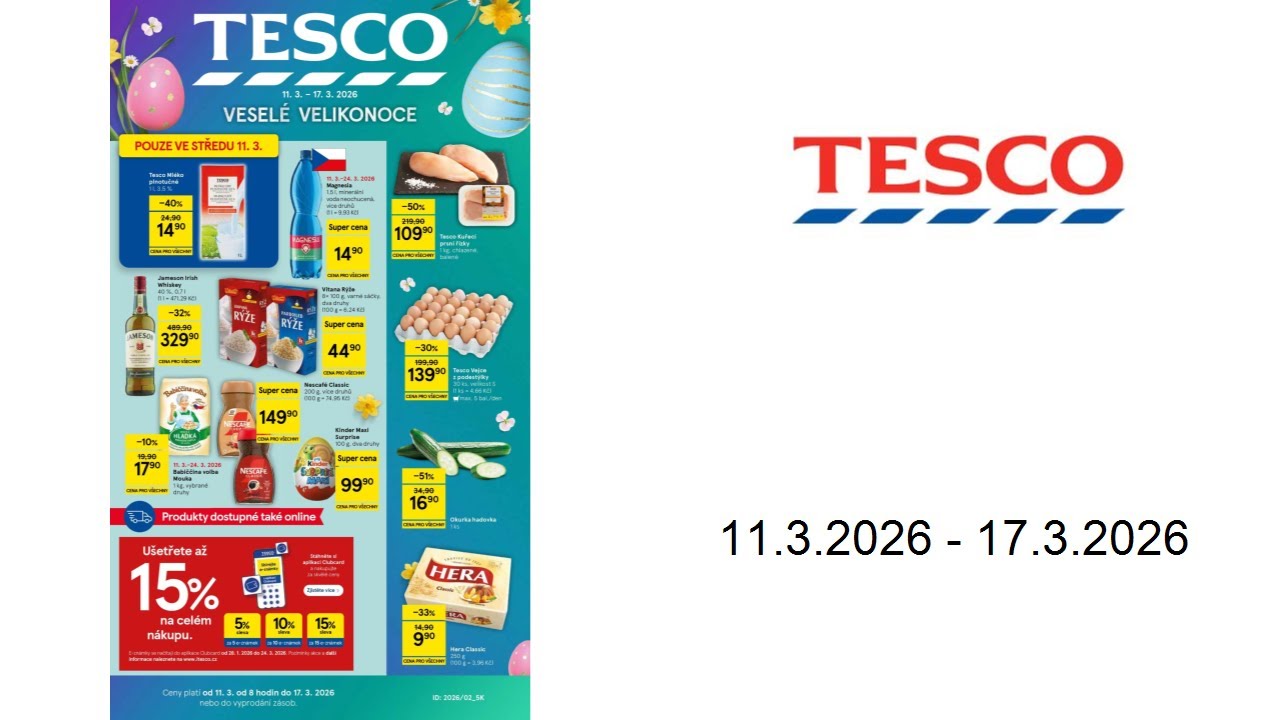 Leták TESCO - Veselé Velikonoce - 11.3.2026 - 17.3.2026