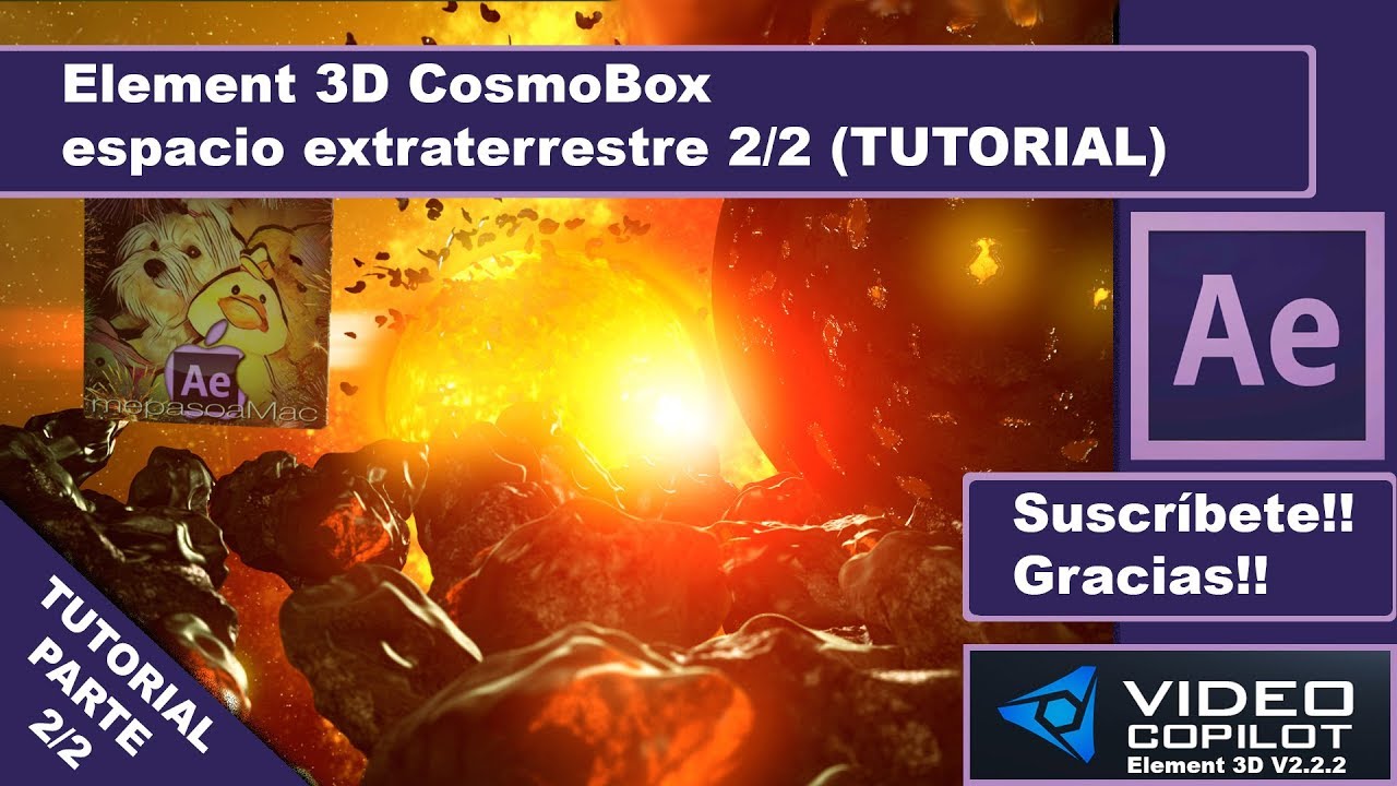 Tutorial Element 3D CosmoBox espacio extraterrestre 2/2 // After Effects