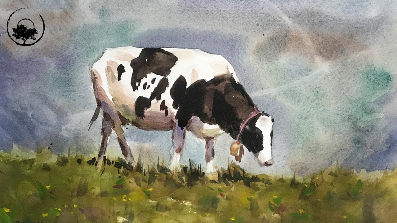 Painting a Cow with Watercolor - LiveStream #135
