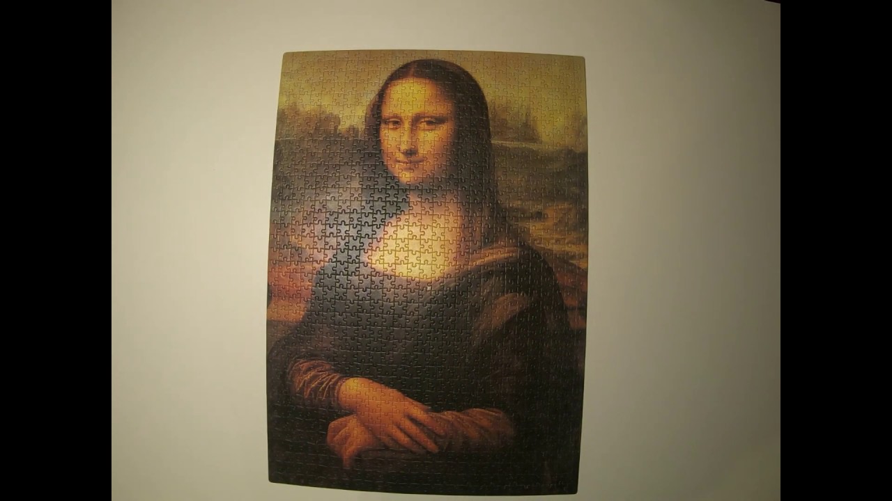 Mona Lisa jigsaw puzzle timelapse.  1000 pieces