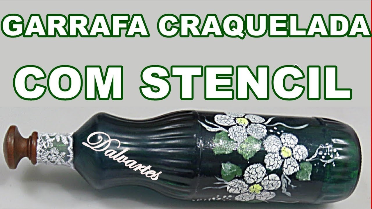 GARRAFA CRAQUELADA COM STENCIL