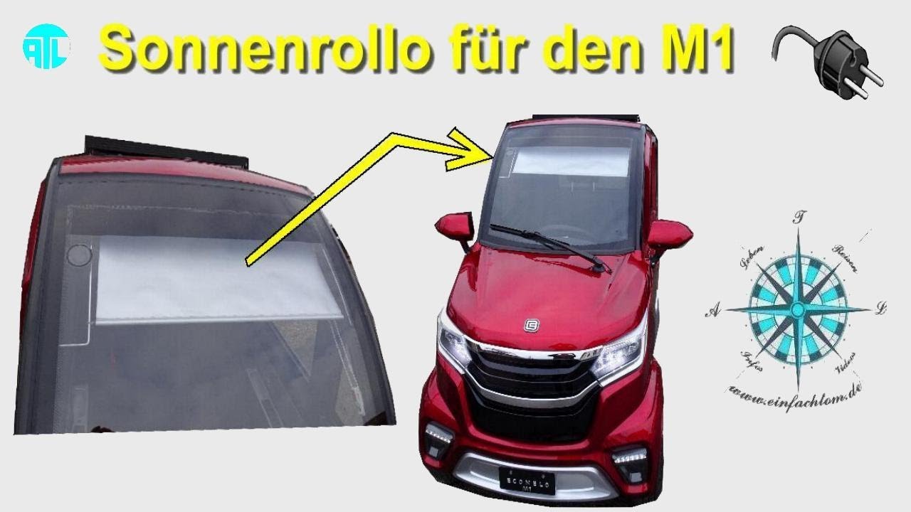 🟡 Blendschutz 😎 (Sonnenrollo als Sonnenblende) für den M1 (NELO 4.1) ⛅️ 🚗