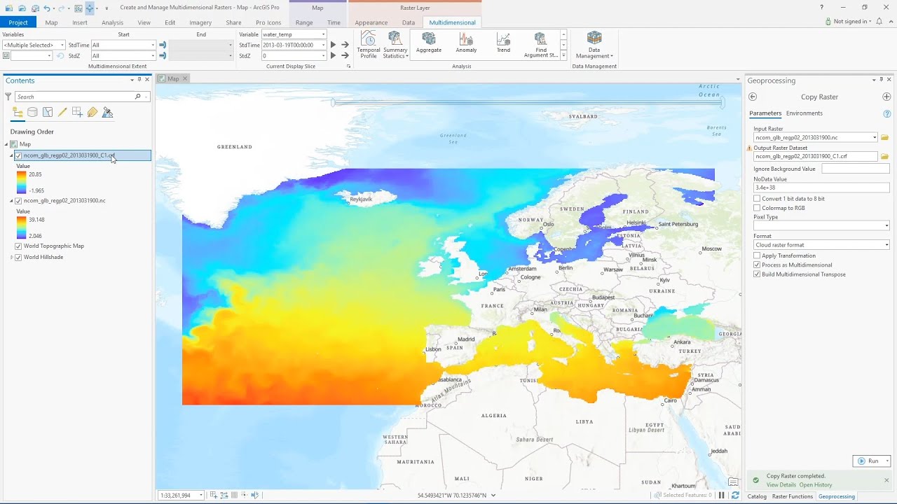 Create Multidimensional Raster Data Using a Single netCDF , GRIB, or HDF File