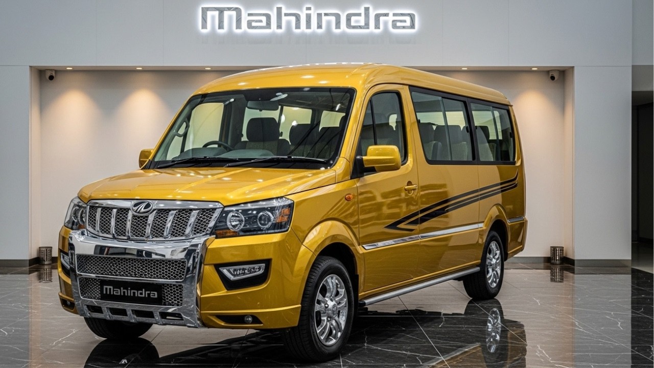 Роскошный мини-автобус Mahindra золотистого цвета – такого королевского мини-автобуса я еще никог...
