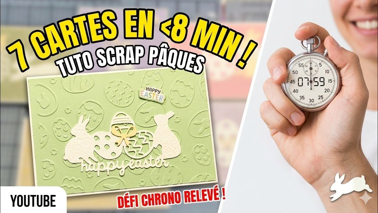 🌸7 CARTES de Pâques en 8 MINUTES ! ⏱️  SCRAP PÂQUES 