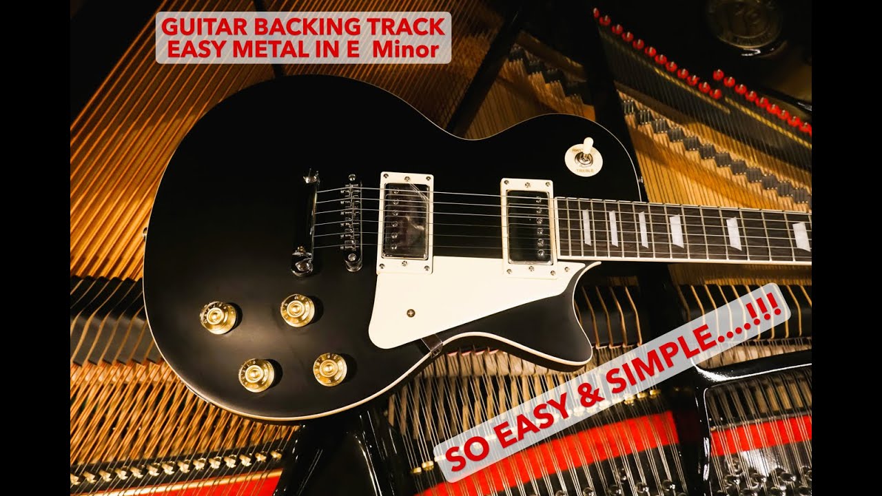 Guitar Backing Track - Metal in Em | Easy Metal | Simple Metal | 80 BPM