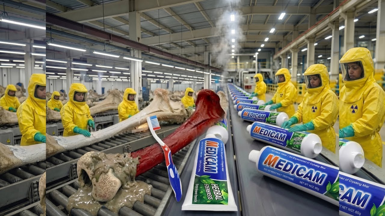 Inside the Toothpaste Factory — From Animal Bones to Toothpaste | Full Process