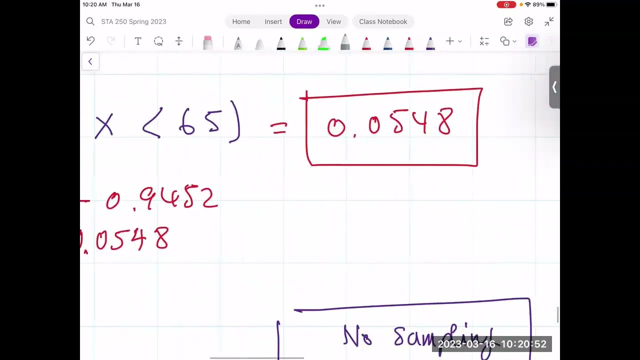 STA 250 Exam 1 review C (Q19).