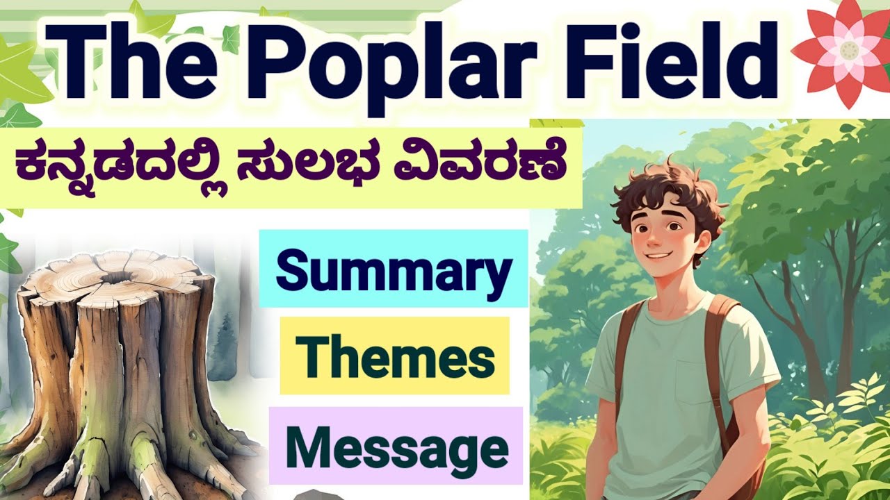 The Poplar Field Kannada Summary  William Cowper English Literature Lessons in Kannada