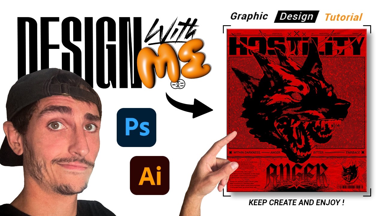 Create a #Brutalism Poster Design Together - Design with me - Episode 2