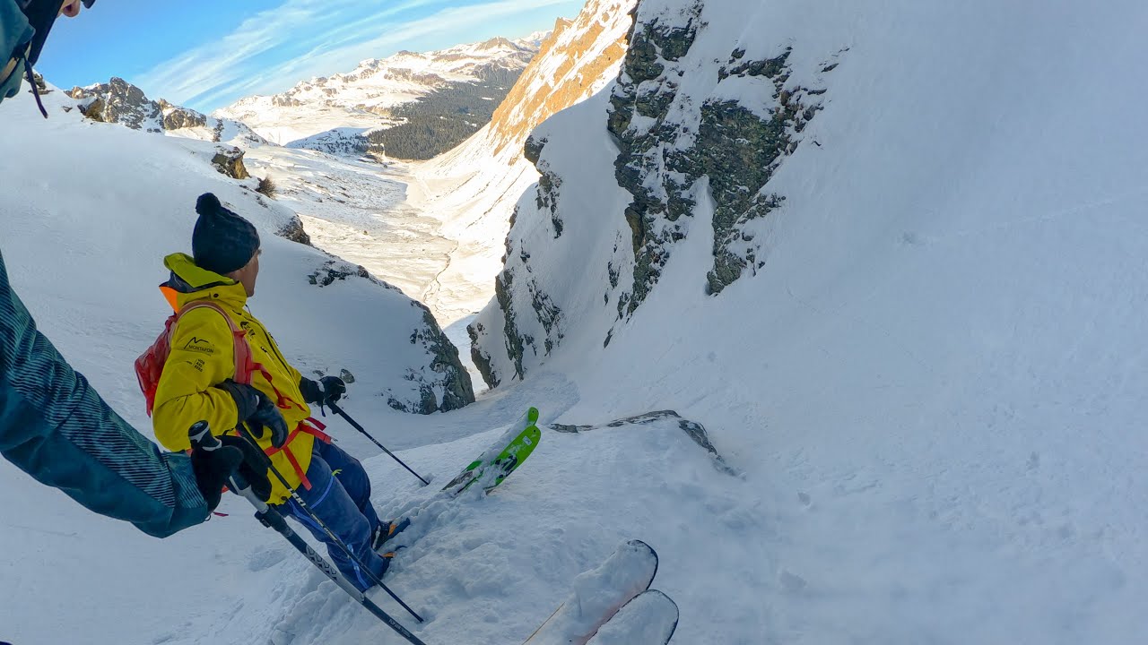 Steep Couloir Skiing with my Dad! POV