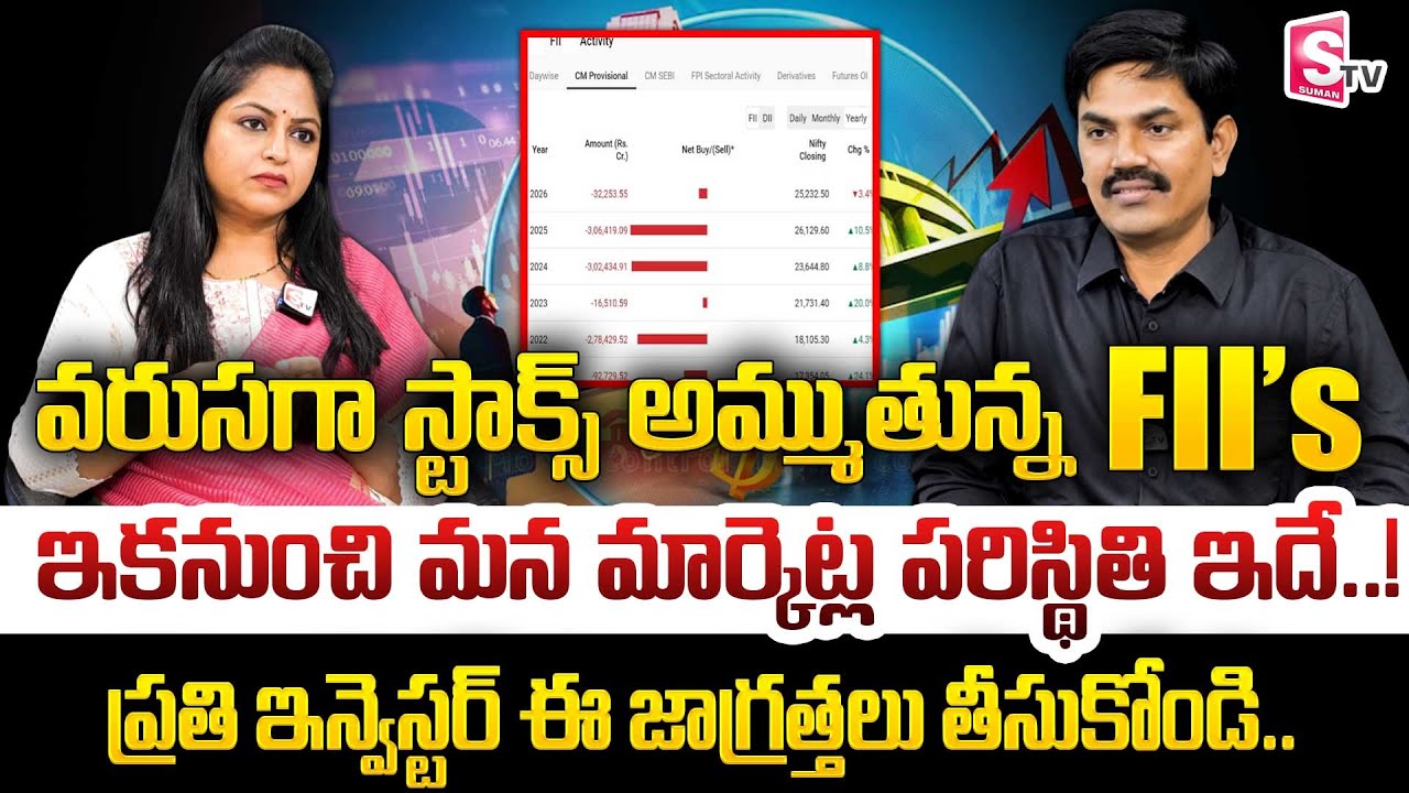 🚨ALERT! Why FII&rsquo;s are selling heavily | Today Stock Market News | Sundara Rami Reddy| SumanTV Jaya