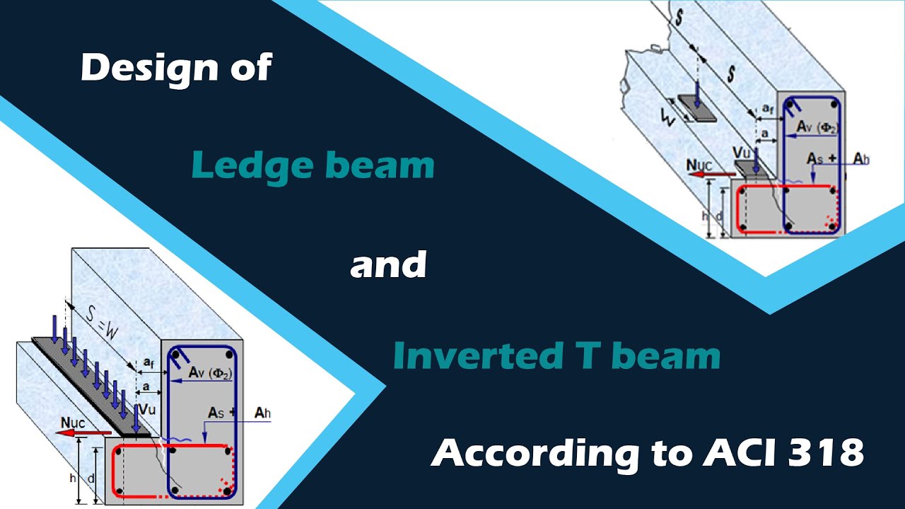 9-Inverted T beam - Ledge beam تصميم الكمرات حسب متطلبات الكود الأمريكي