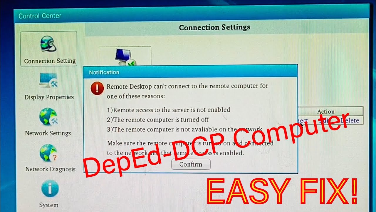 Remote Desktop can't connect to the remote computer for one of these reasons
