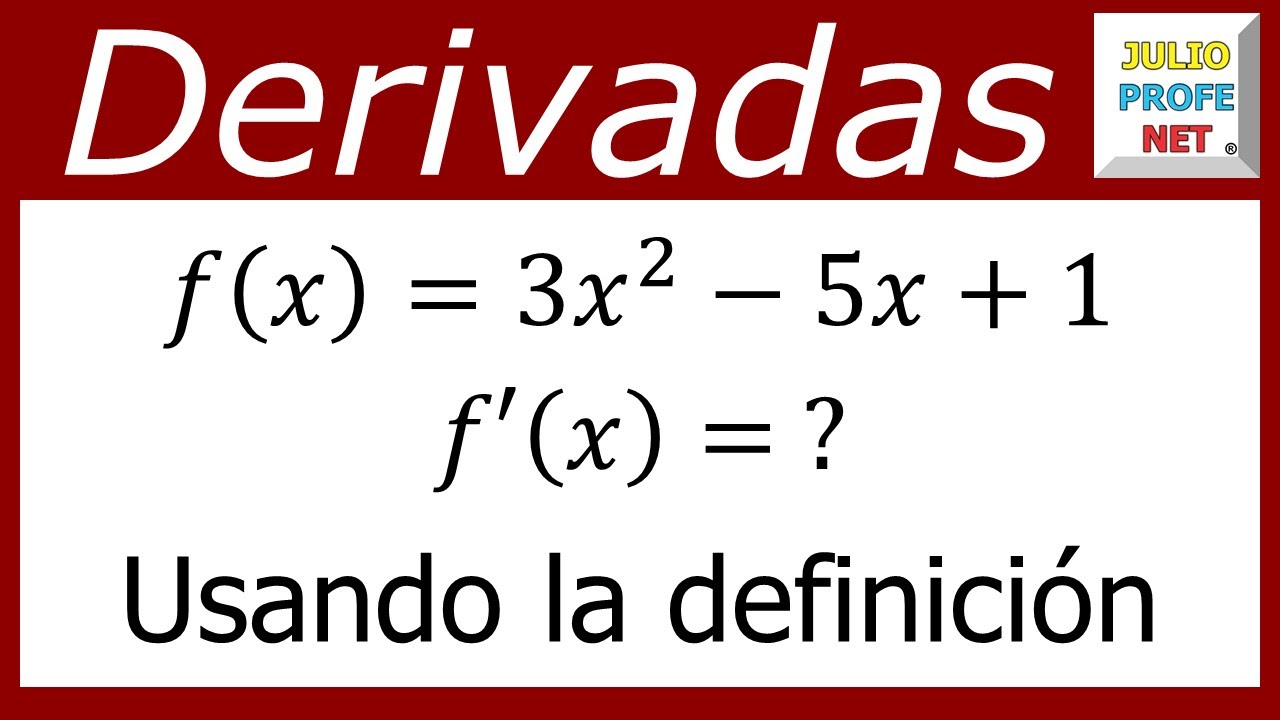 Cómo derivar funciones sin reglas de derivación | Ej. 1 #julioprofe