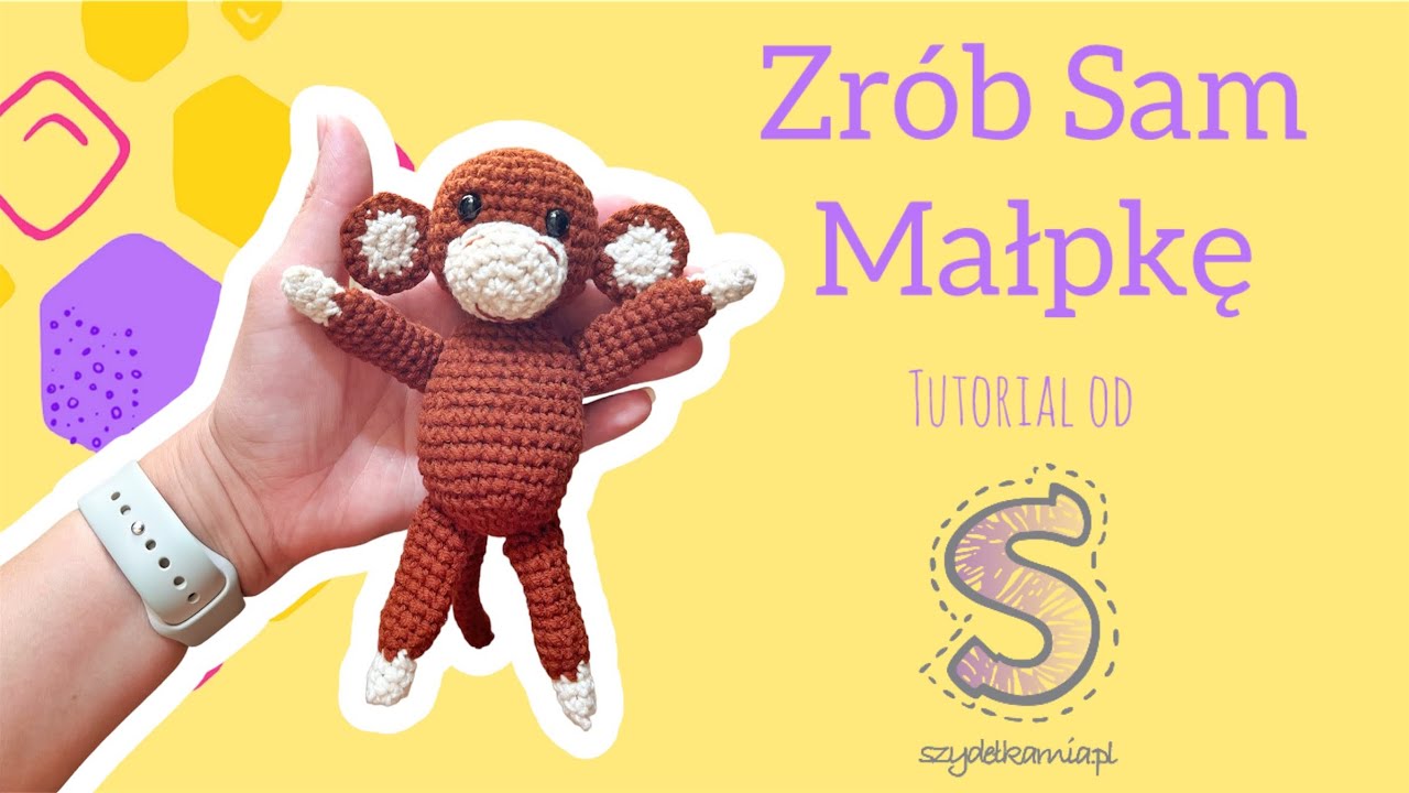 Zrób Sam maskotkę na szydełku ☆ Małpa ☆ seria Chińskie znaki zodiaku ☆ tutorial krok po kroku