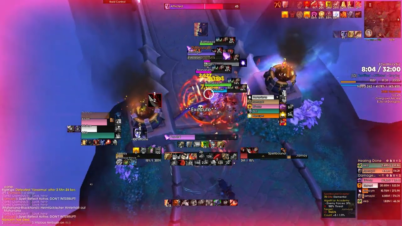After Buff 509 ilvl Protection Warrior Tank POV Algeth'ar Academy +13 Fortified Afflicted Raging S4