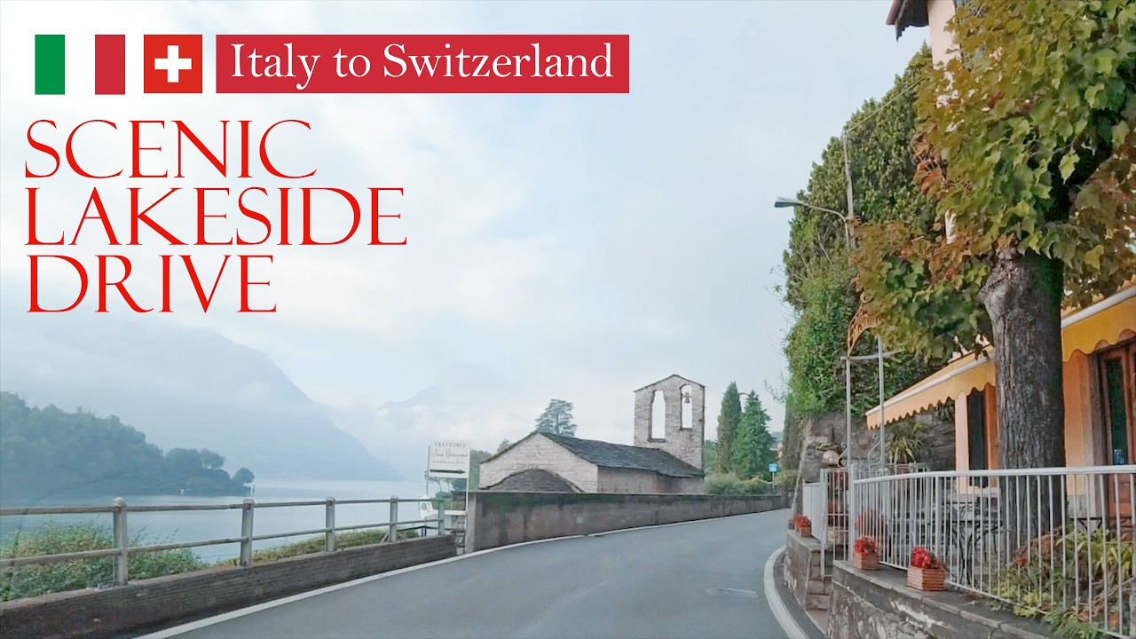 🚘Scenic Drive from Lake Como to Varese 🇮🇹🇨🇭 | Driving Italy’s Lakeside Roads Across the Swiss Border