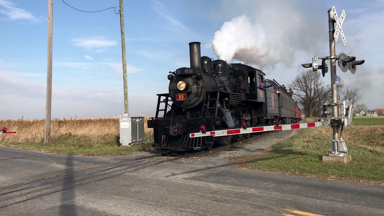 Strasburg 90 and 89 at Espenshade RailRoad crossing