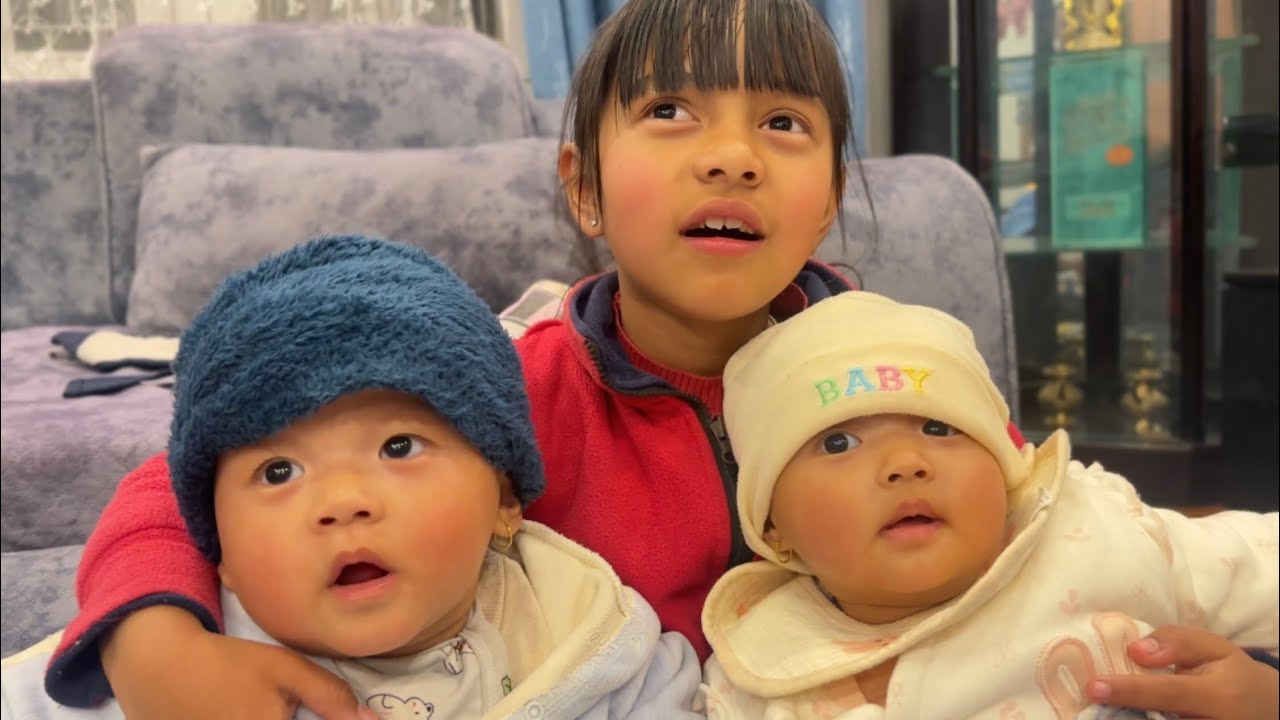 [twins-parenting] aja voli feri vlog dhilo aunu thalyo hai😍 didi haruko duty xuttiko bela