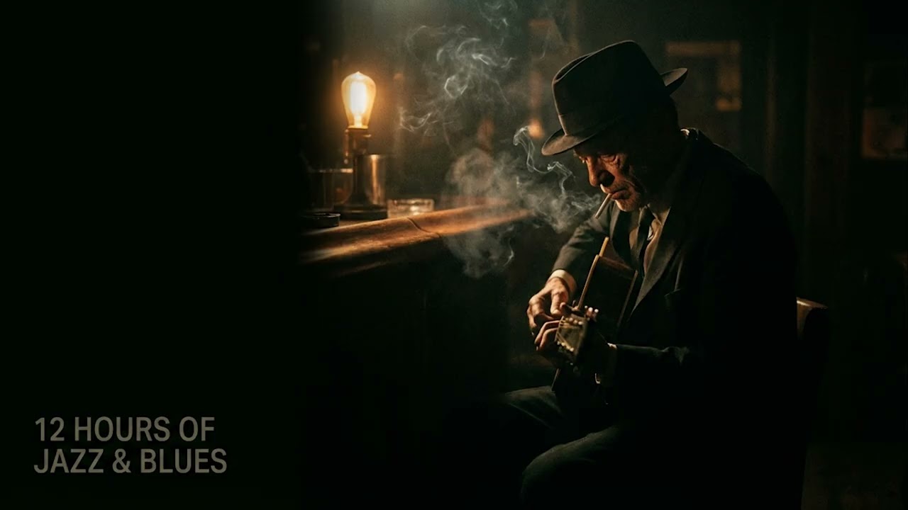 12 Hours of Smooth Jazz & Blues 🎷 Late Night Jazz Bar Ambience for Study, Relax & Sleep