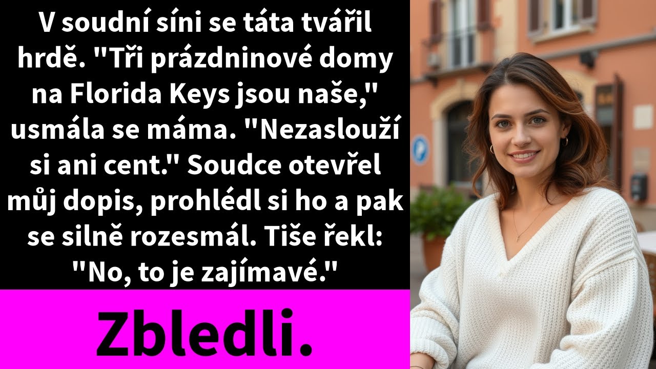 V soudní síni se táta tvářil hrdě. 