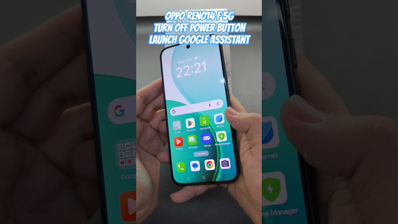 OPPO Reno14 F 5G Turn off Power Button Launch Google Assistant