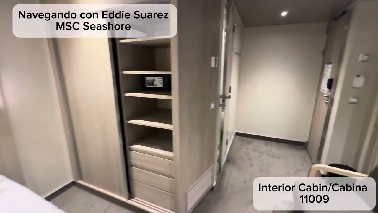 MSC Seashore Interior Cabin/Cabina 11009 Room Tour