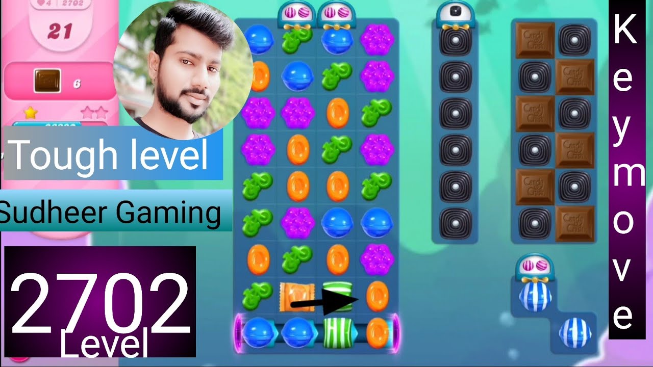 Candy crush saga level 2702 । Tough level । No boosters । Candy crush  2702 । Sudheer Gaming tips