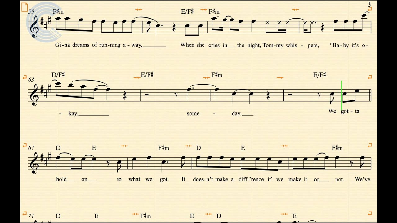 Tenor Saxophone - Livin on a Prayer - Bon Jovi - Sheet Music, Chords, & Vocals