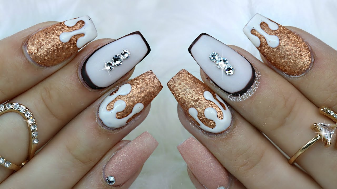 Kylie cosmetics Inspired NAIL ART WATCH ME DO EASY  HAND PAINTED DRIPS