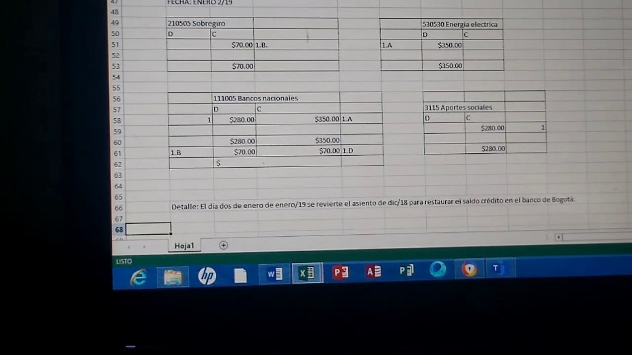 Ejemplo en el tema de obligaciones financieras